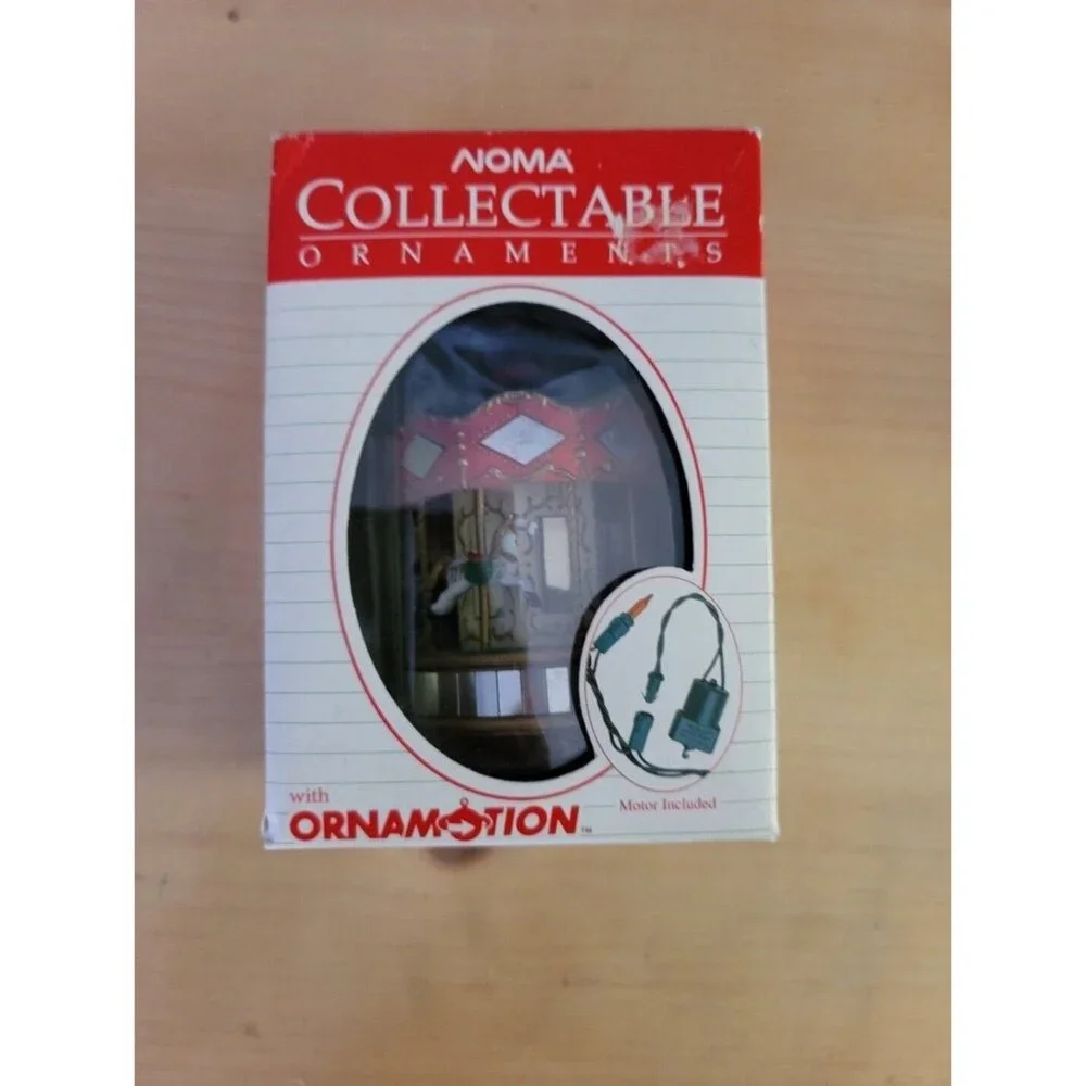 Vintage Noma OrnaMotion Rotating Christmas Ornament‎ Merry-go-round 1989